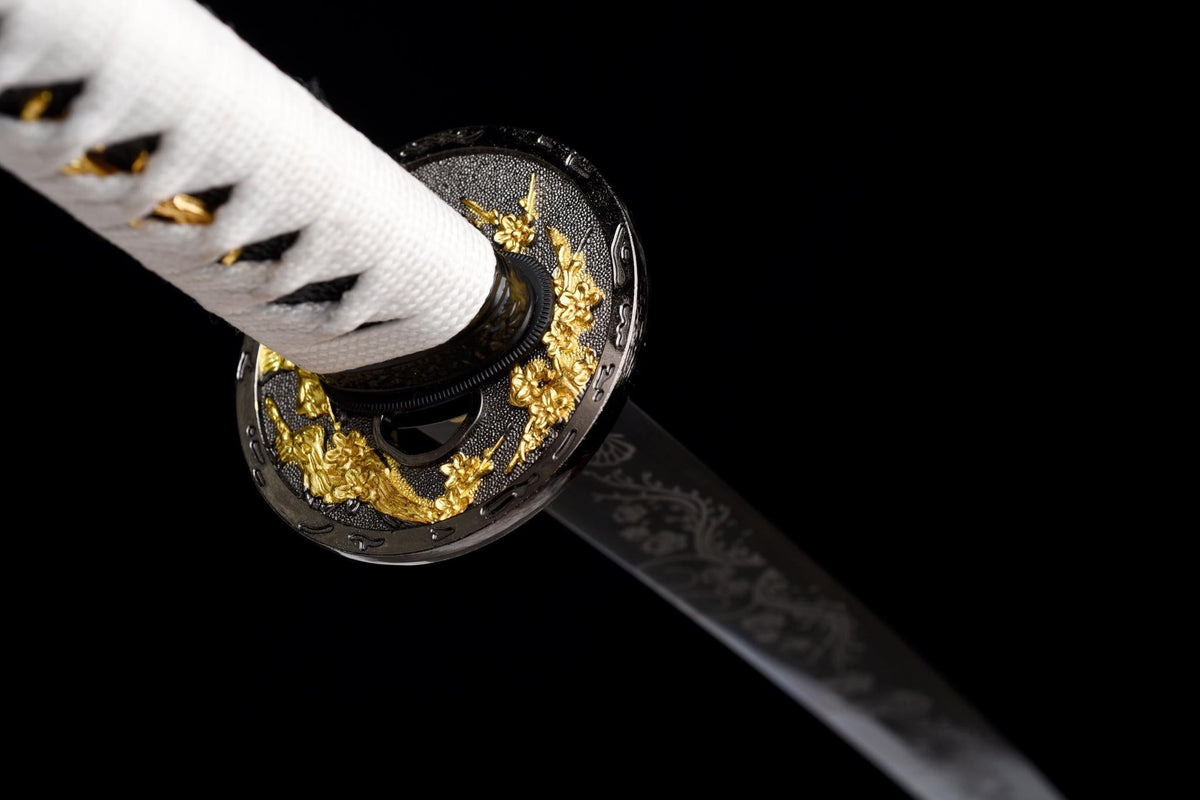 Kurochō 黒蝶 Katana – Black Butterfly, Engraved Black Blade – view 11