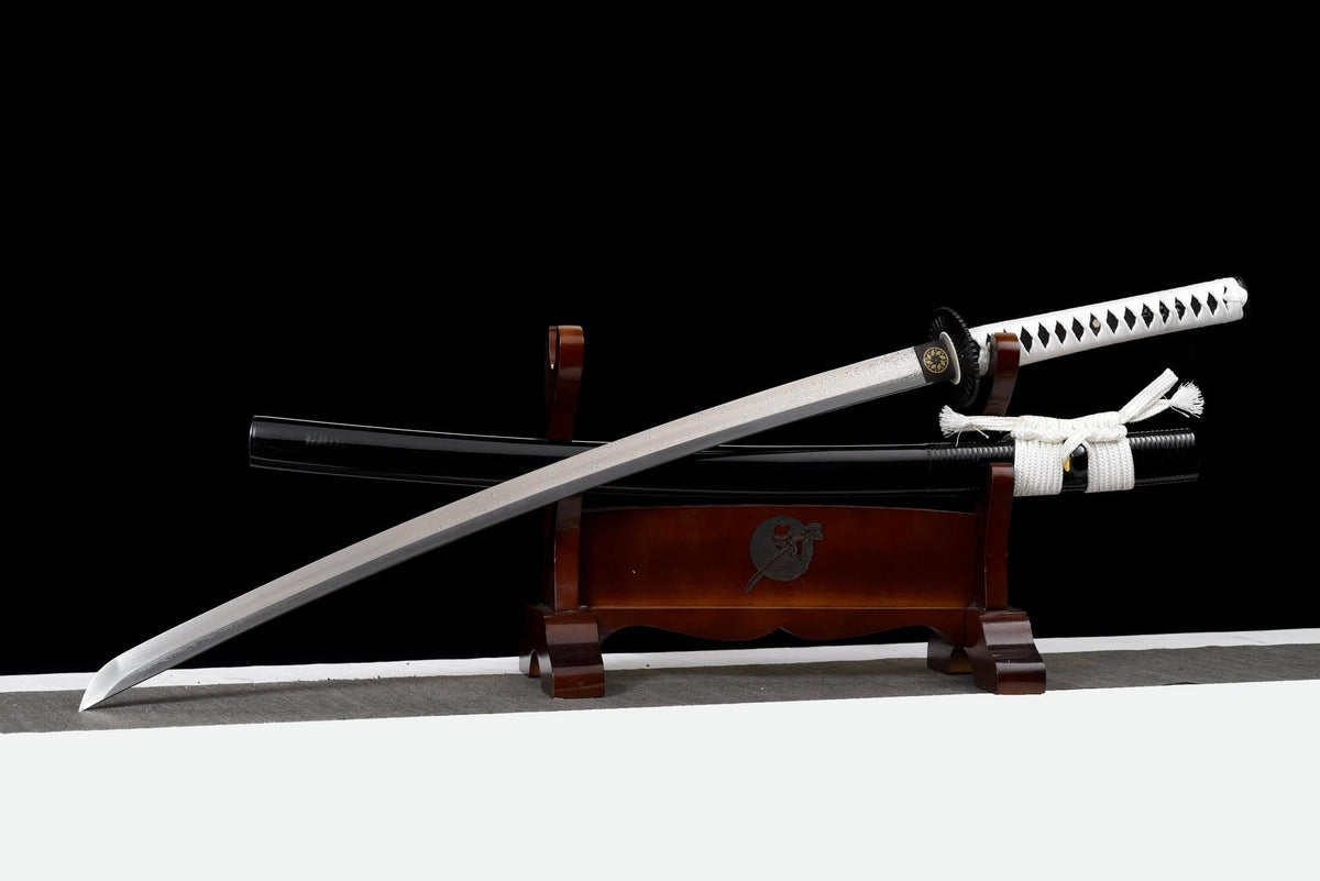 Shirasagi 白鷺の刀 Katana, Folded Damascus Steel – view 4