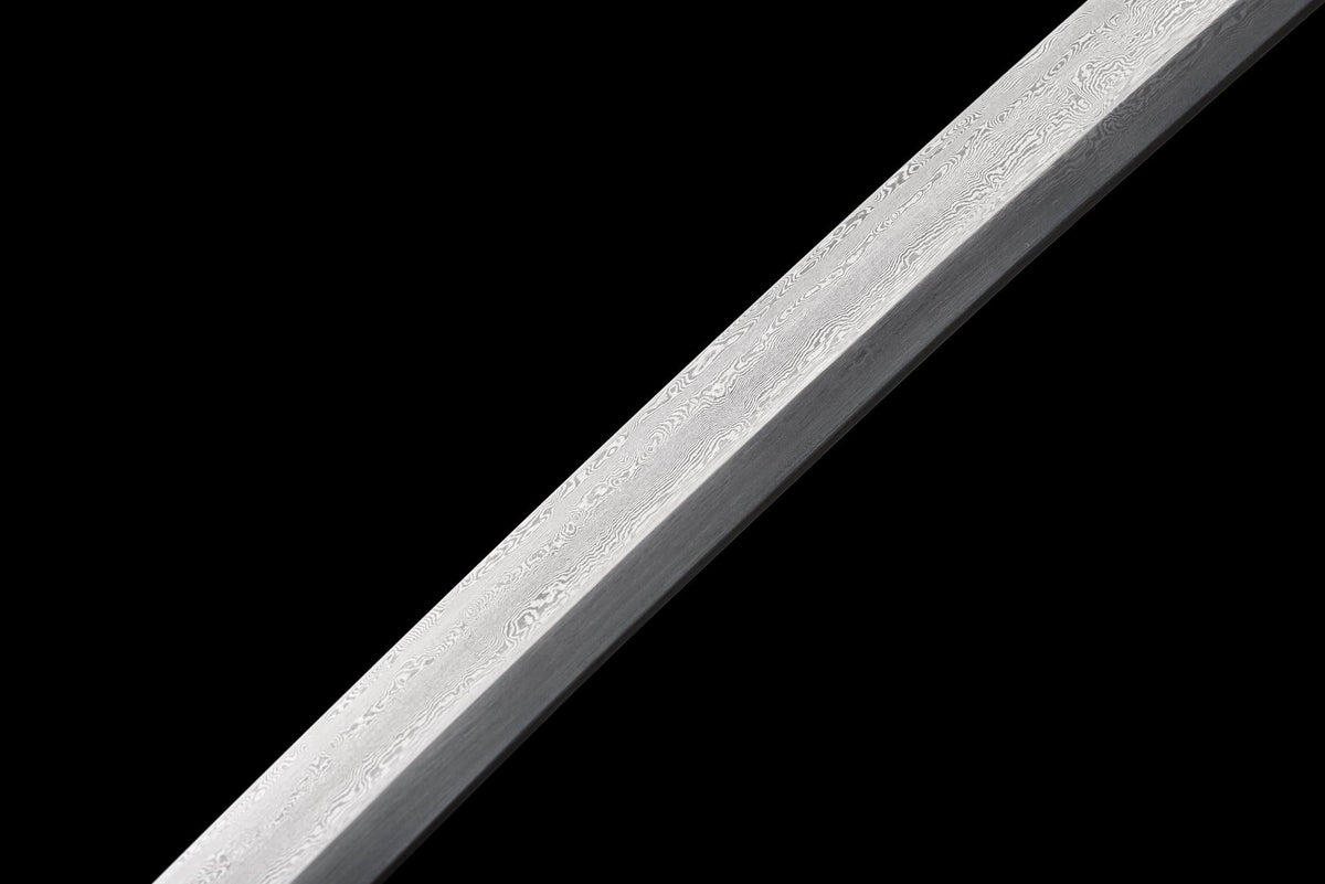 Shirasagi 白鷺の刀 Katana, Folded Damascus Steel – view 6