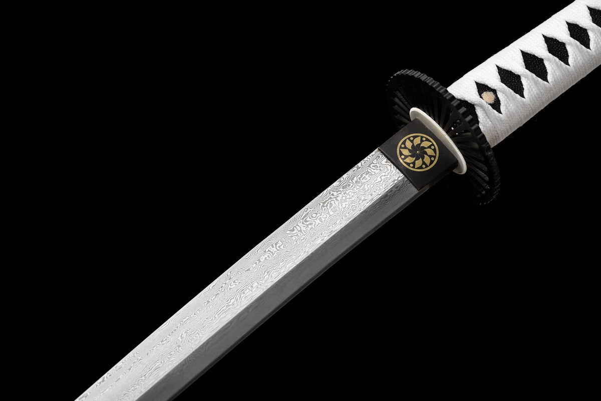 Shirasagi 白鷺の刀 Katana, Folded Damascus Steel – view 7
