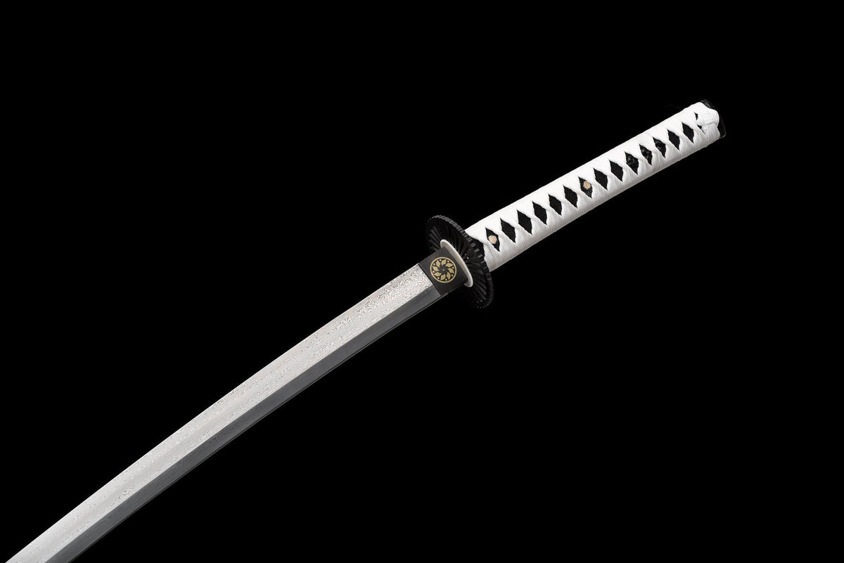 Shirasagi 白鷺の刀 Katana, Folded Damascus Steel – view 10