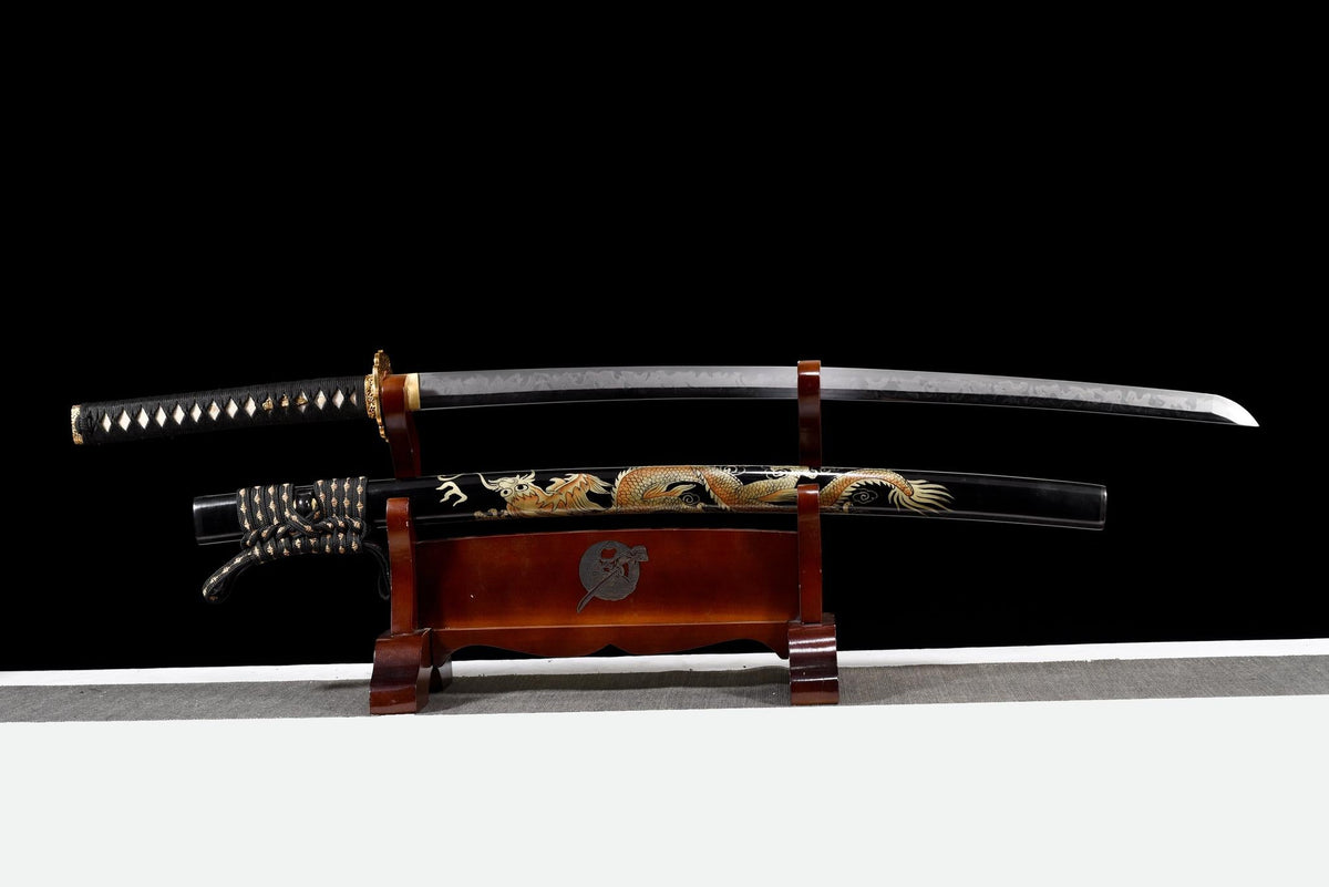 Ryūō 龍皇刀 Katana – T10 Honyaki, Hitatsura Hamon, Dragon Saya – view 1