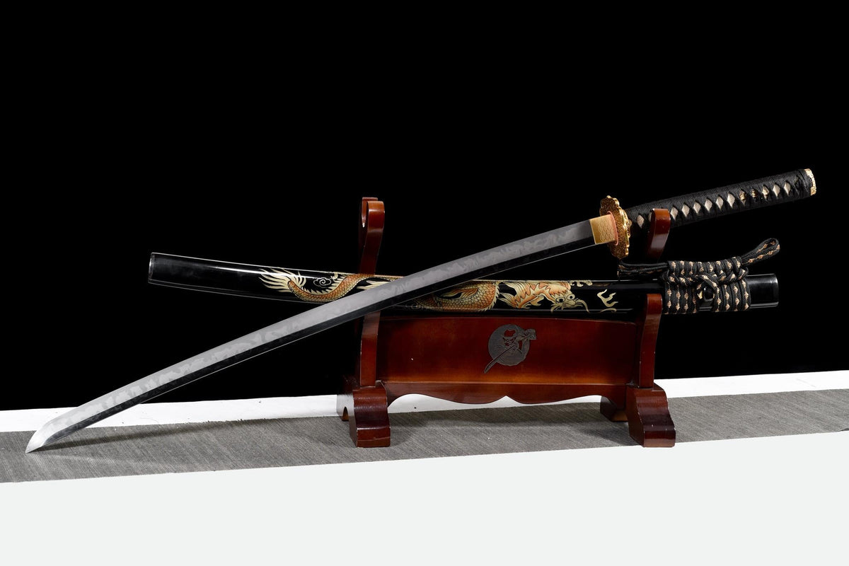 Ryūō 龍皇刀 Katana – T10 Honyaki, Hitatsura Hamon, Dragon Saya – view 4