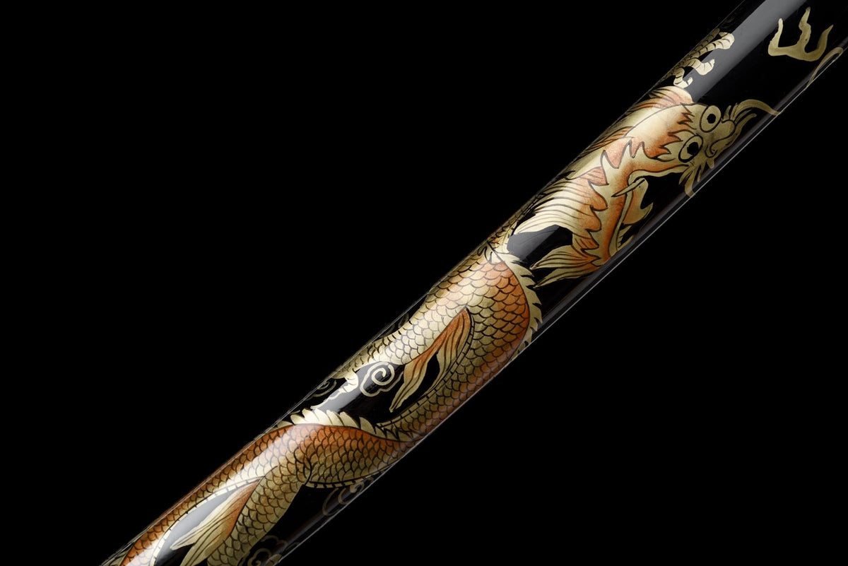 Ryūō 龍皇刀 Katana – T10 Honyaki, Hitatsura Hamon, Dragon Saya – view 14