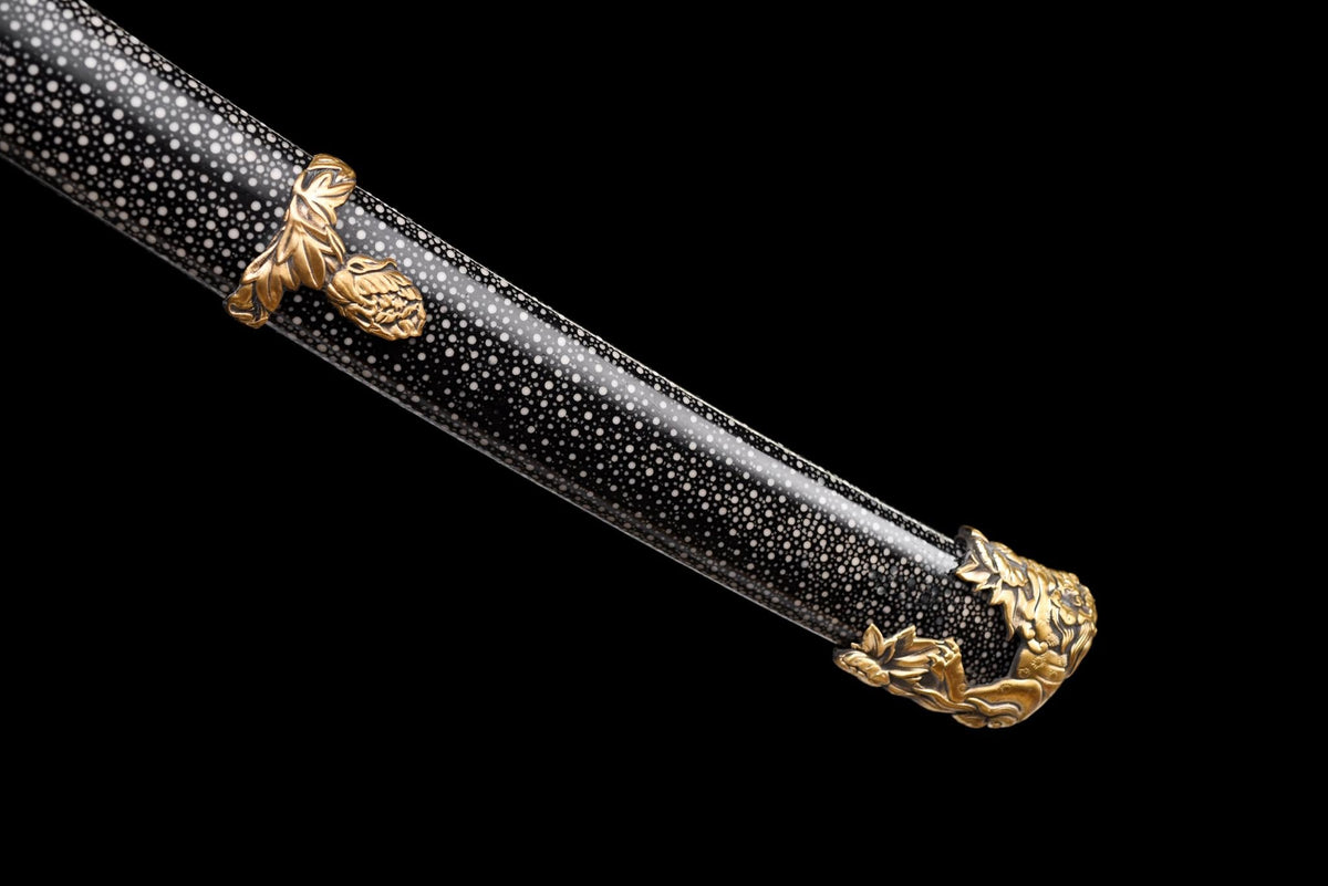 Akatsuki Tachi 暁 – T10 Steel, Red Handle, Black Samegawa Saya – view 14