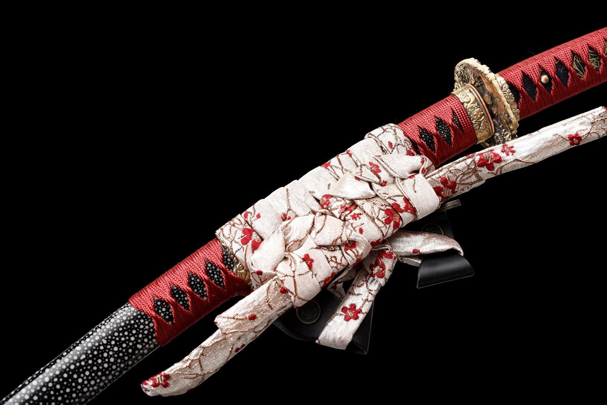 Akatsuki Tachi 暁 – T10 Steel, Red Handle, Black Samegawa Saya – view 16