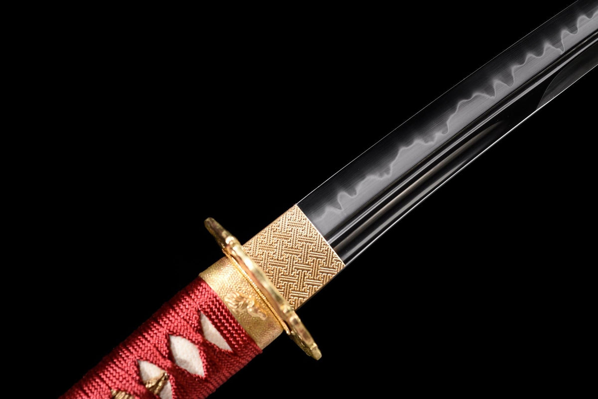Tanto Kobai 紅梅, T10 Steel, Red Plum Blossom Saya – view 5