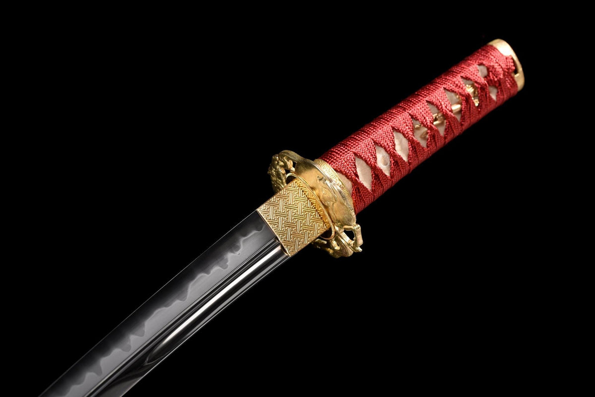 Tanto Kobai 紅梅, T10 Steel, Red Plum Blossom Saya – view 6