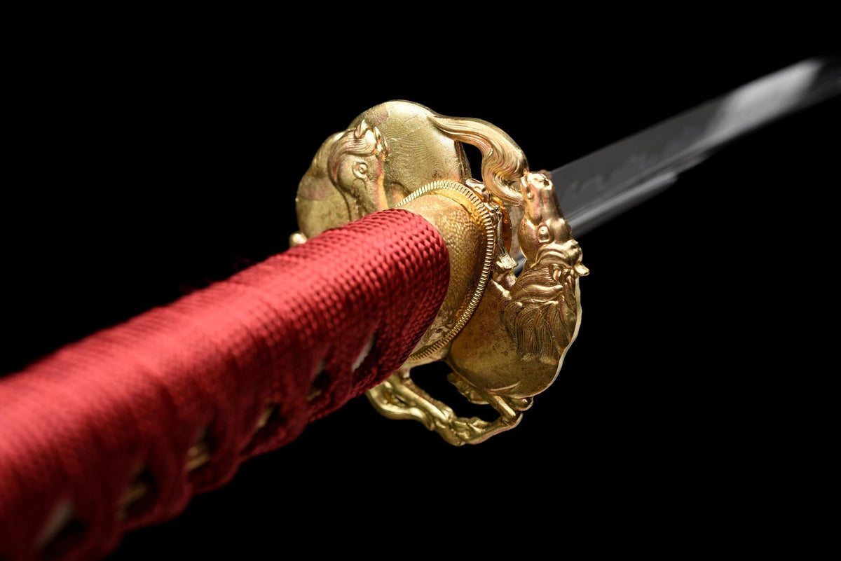 Tanto Kobai 紅梅, T10 Steel, Red Plum Blossom Saya – view 11