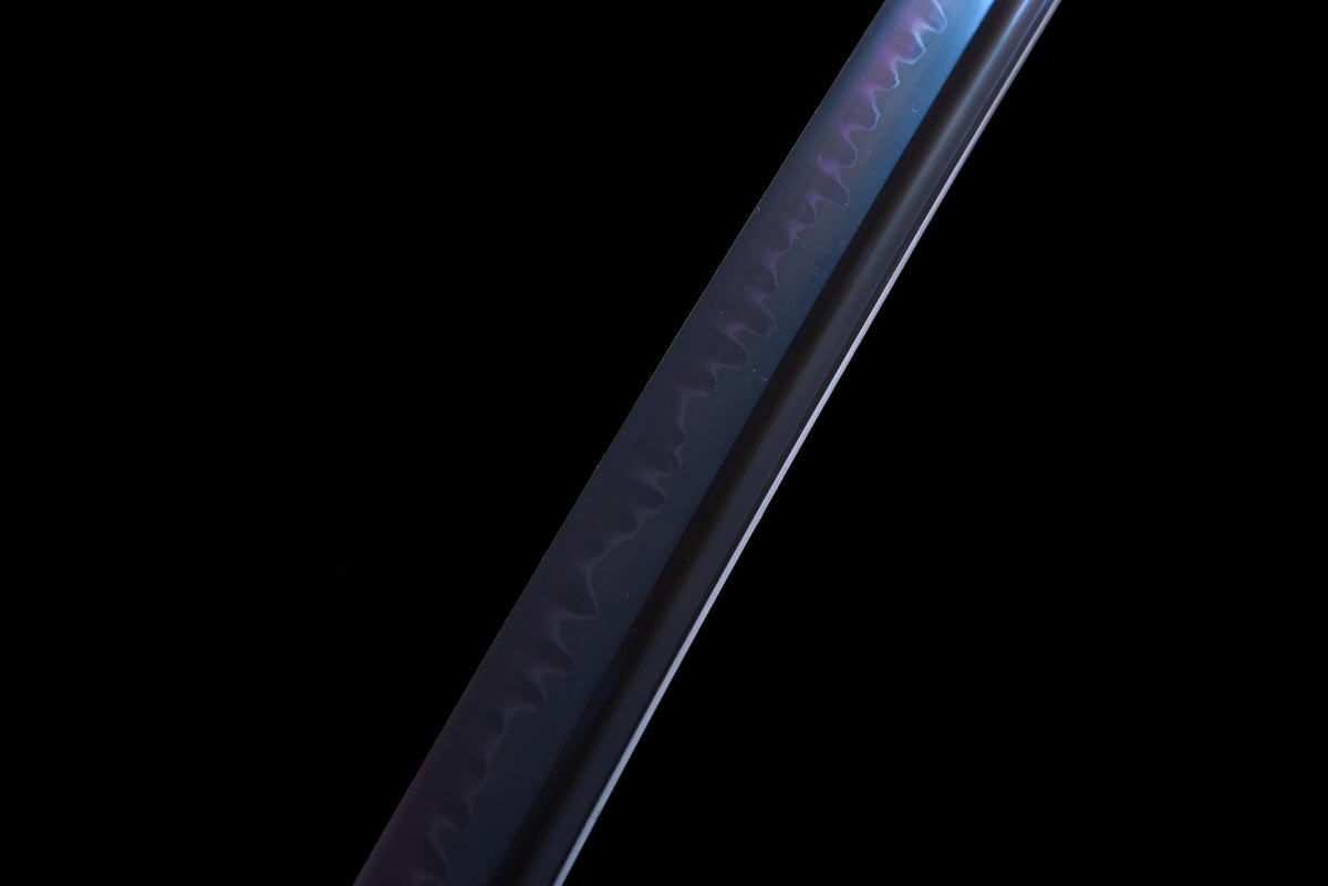 Aokami 蒼神 Katana – T10 Steel, Blue Blade, Red Saya – view 15