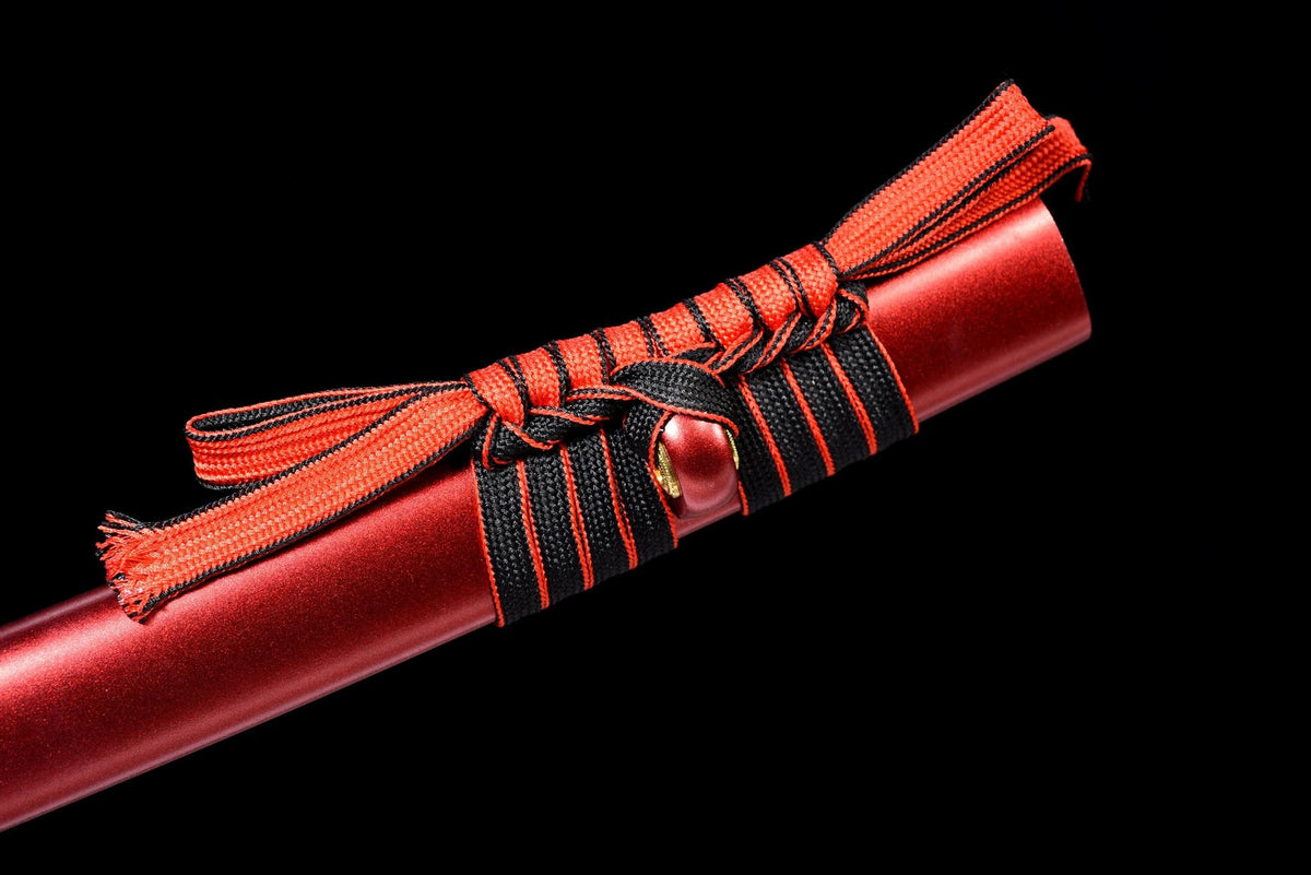 Aokami 蒼神 Katana – T10 Steel, Blue Blade, Red Saya – view 5