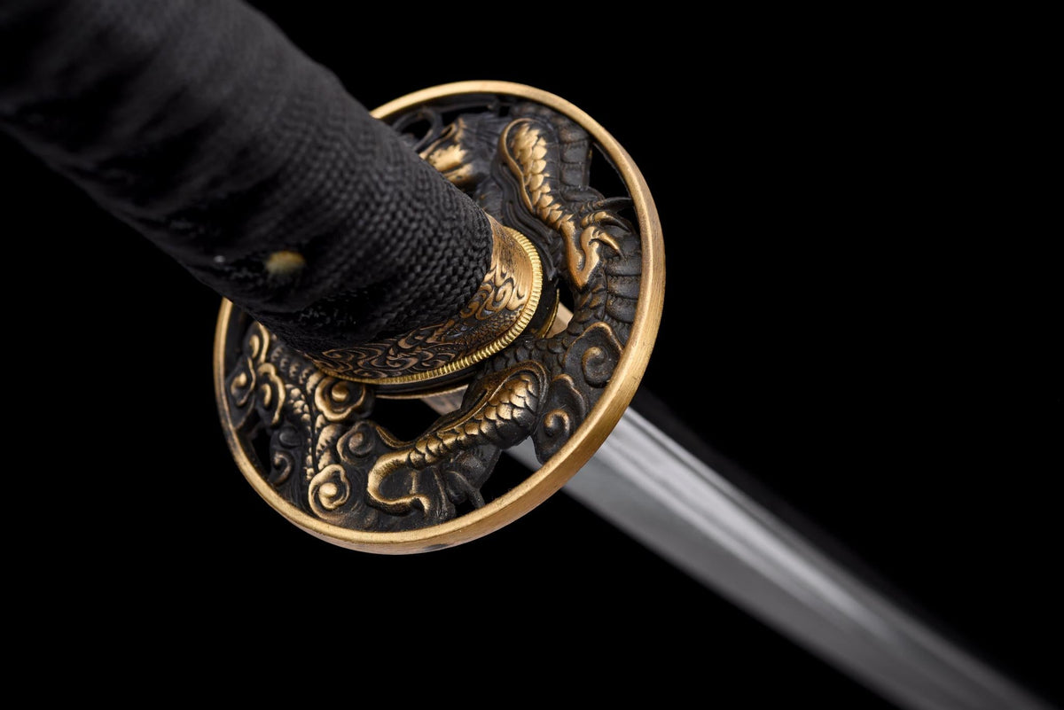 Kurotatsu 黒龍 Katana – Black Dragon, Damascus Steel – view 17