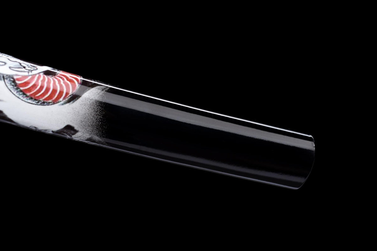 Kurotatsu 黒龍 Katana – Black Dragon, Damascus Steel – view 4