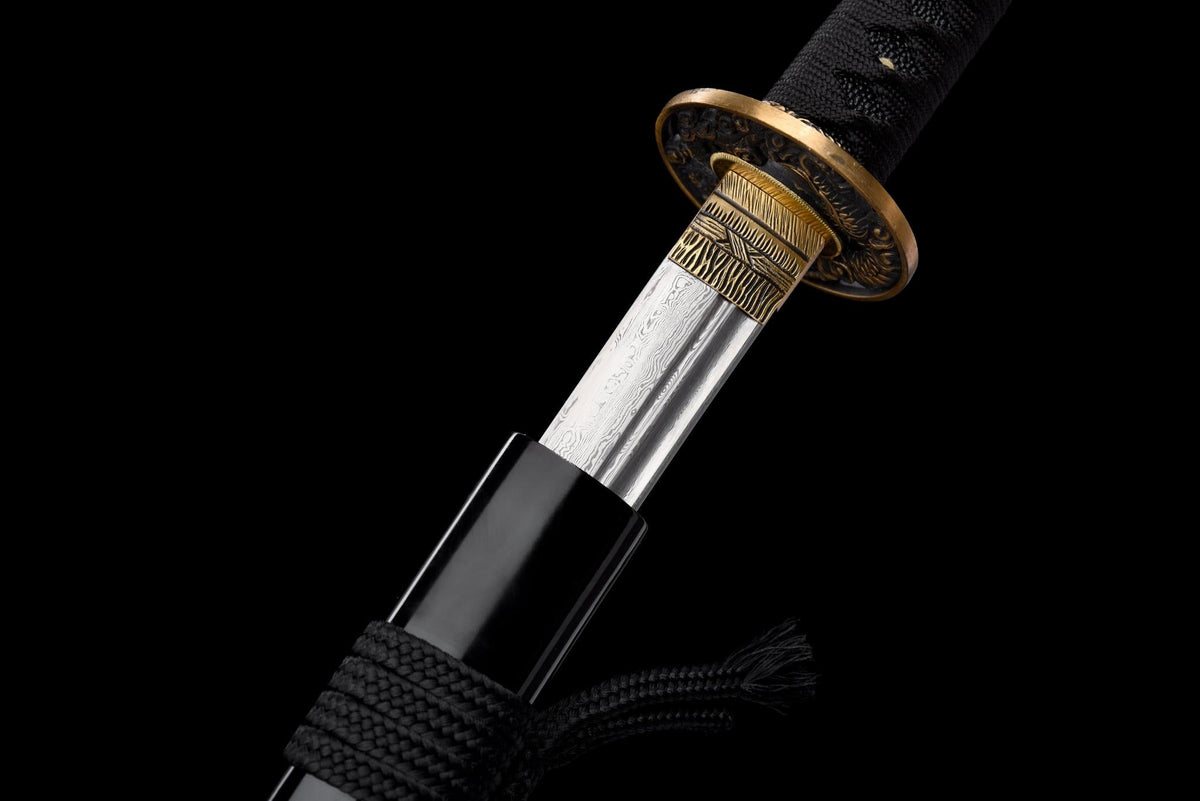 Kurotatsu 黒龍 Katana – Black Dragon, Damascus Steel – view 9
