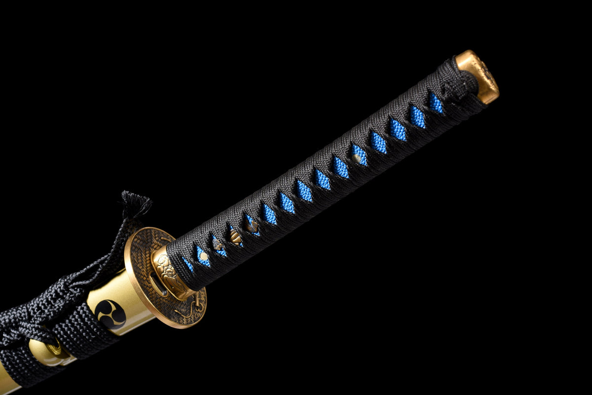 Katana Aoi Yoru 青い夜 – 1060 Steel, Blue Lacquered Saya – view 16