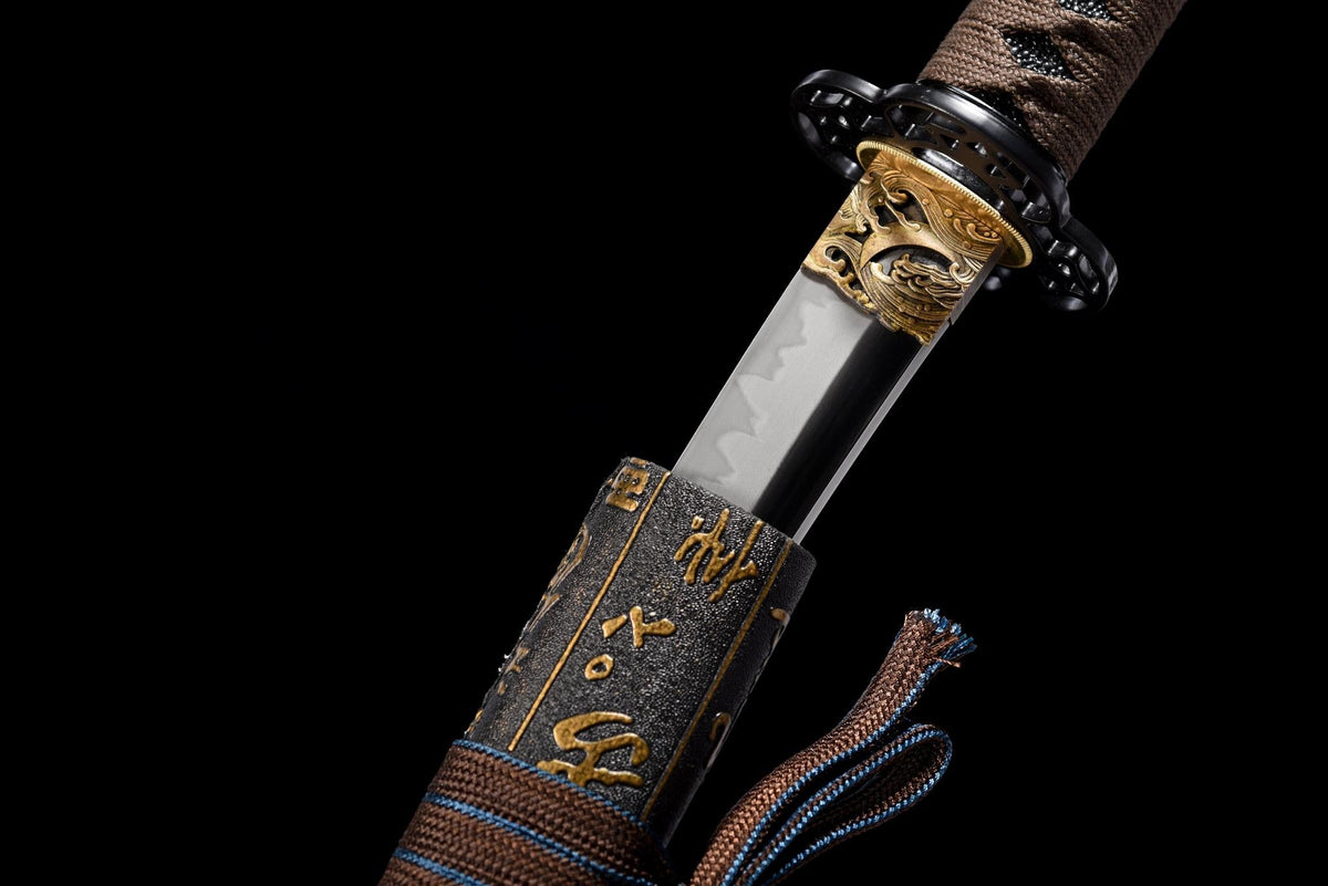 Kurogane Tantō 黒金短刀 – Black & Gold, T10 Steel – view 10