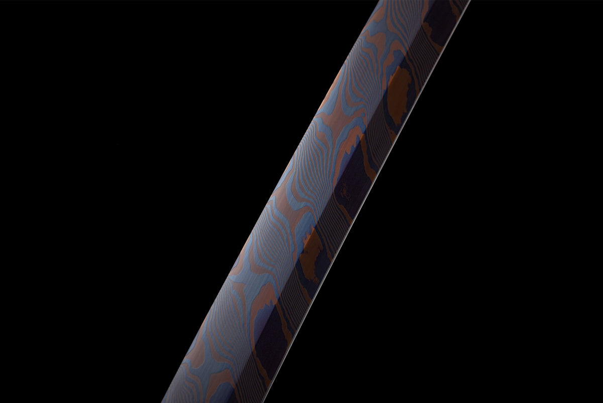 Kurenai Hana 紅花 Katana – Damascus Steel – view 5