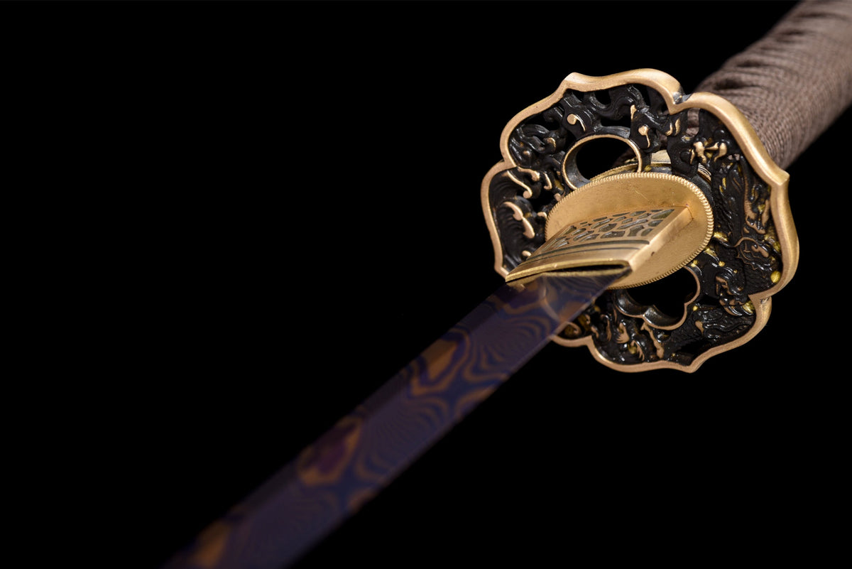Kurenai Hana 紅花 Katana – Damascus Steel – view 14
