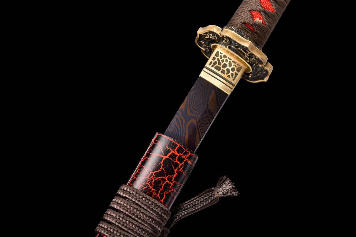 Kurenai Hana 紅花 Katana – Damascus Steel – view 15