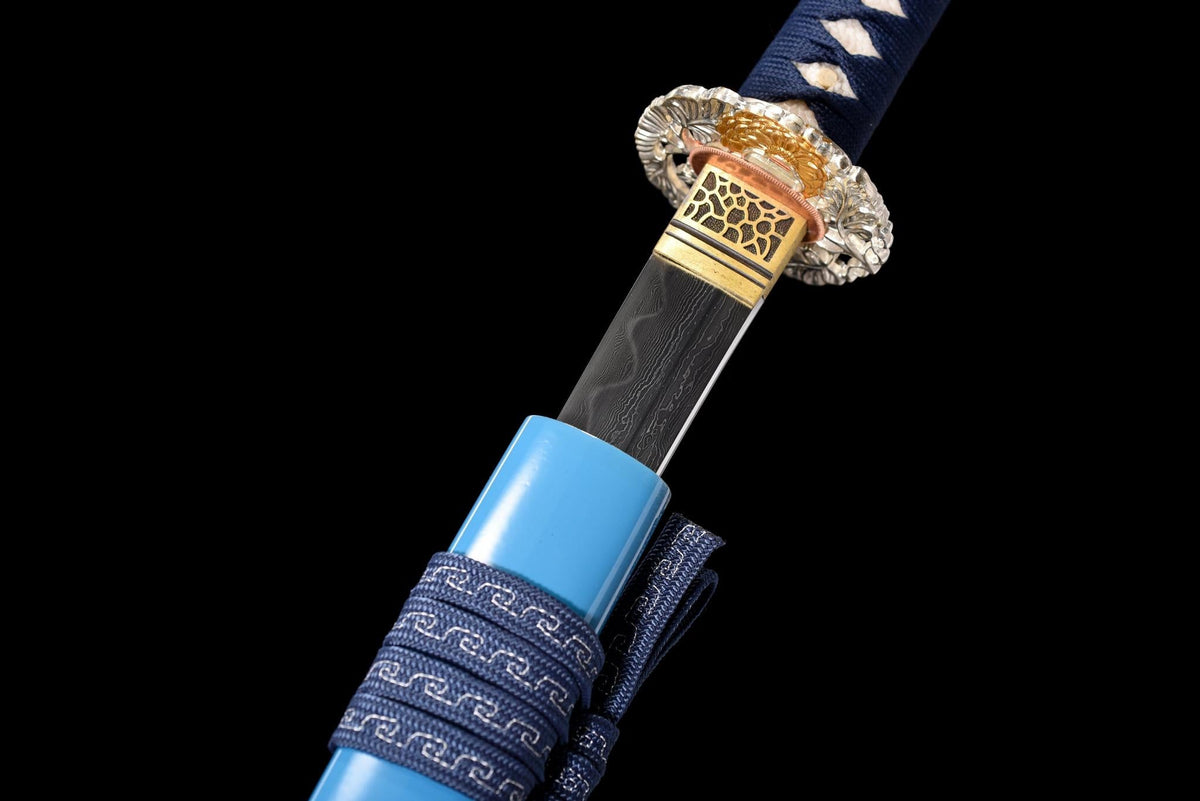 Ame Hana 雨花 Katana, Damascus Steel with Hamon – view 7
