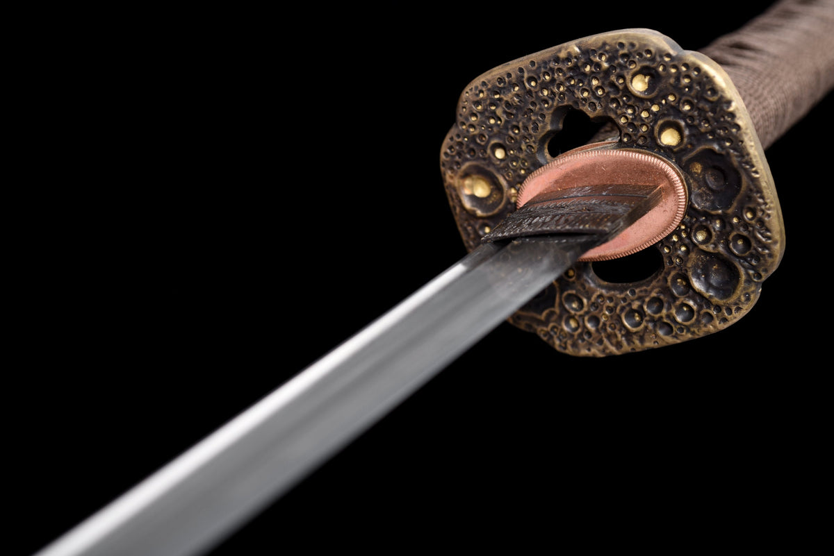 Kiku Hana 菊花 Katana – Damascus Steel, Floral Saya – view 14