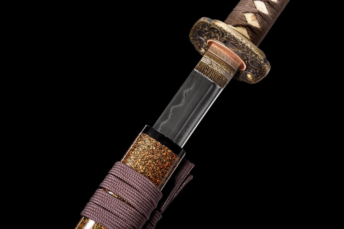 Kiku Hana 菊花 Katana – Damascus Steel, Floral Saya – view 15