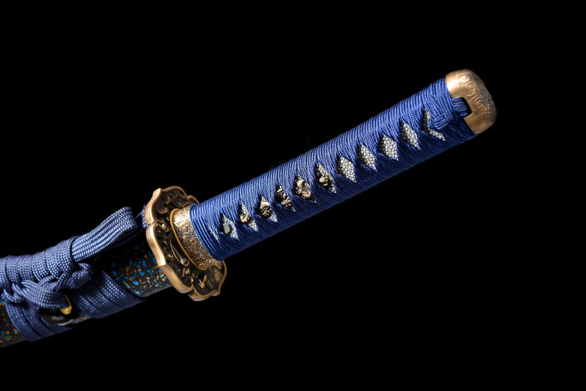 Seiryū Wakizashi 青龍 – T10 Steel, Dragon Fittings, Starry Saya – view 2