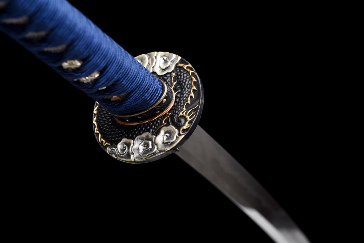 Ryu no Kiba 龍の牙 Katana – Fang of the Dragon, Blue & Gold Saya – view 11