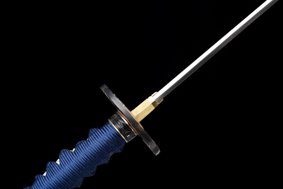 Ryu no Kiba 龍の牙 Katana – Fang of the Dragon, Blue & Gold Saya – view 12