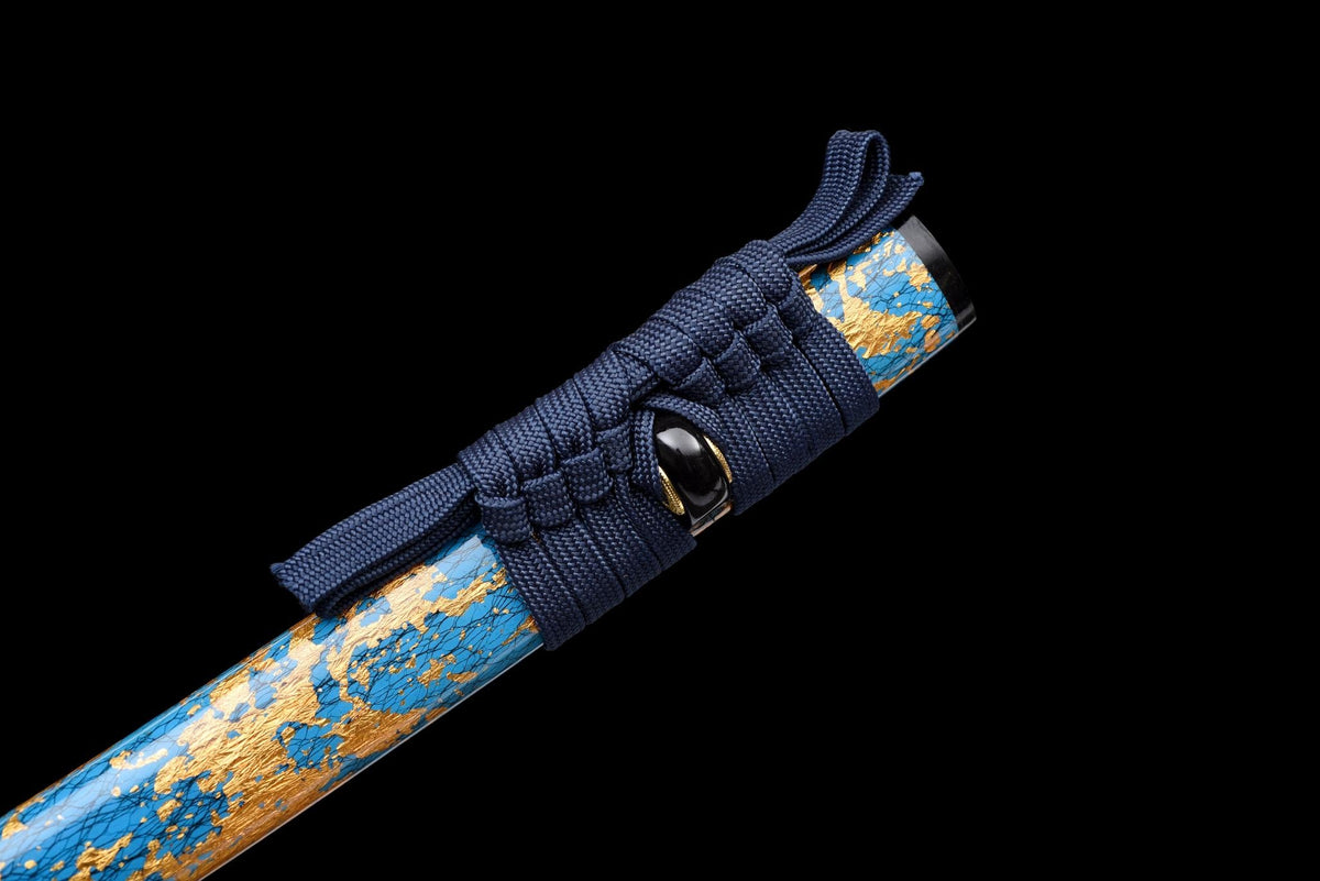 Ryu no Kiba 龍の牙 Katana – Fang of the Dragon, Blue & Gold Saya – view 13