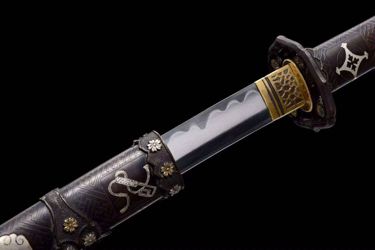 Shōgun 将軍 Katana – Damascus Steel, Sculpted Copper Saya & Tsuka – view 9