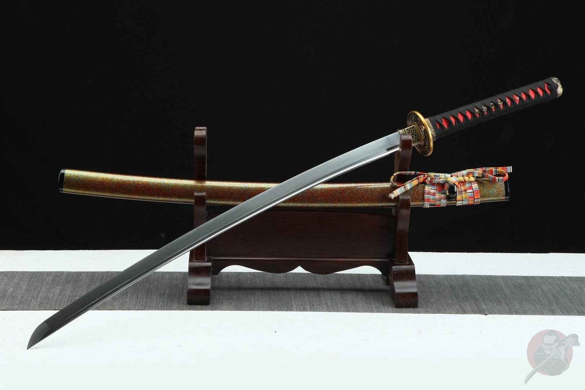 Tokugawa 徳川 Katana – Damascus Steel, Brass Tsuba – view 2