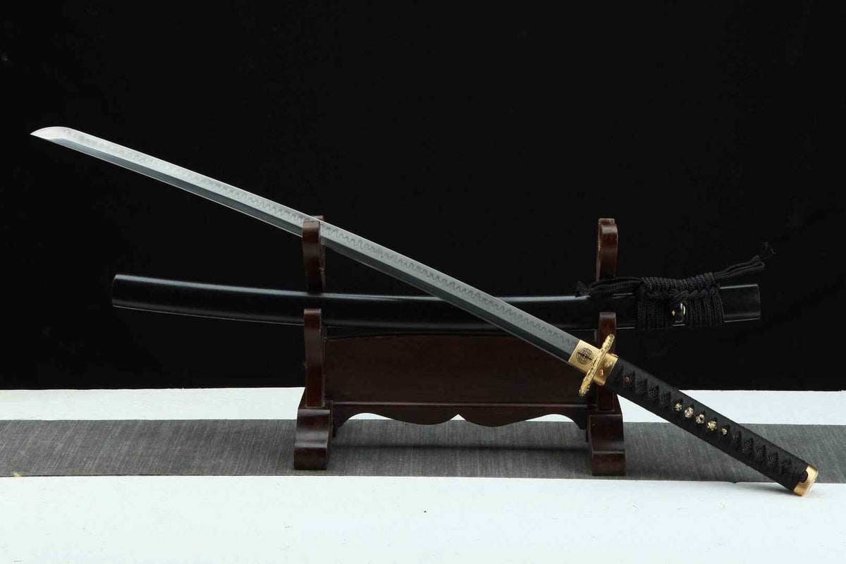Kuro 黒 Katana – 1095 Steel, Maru Forge, Solid Brass Tsuba – view 5