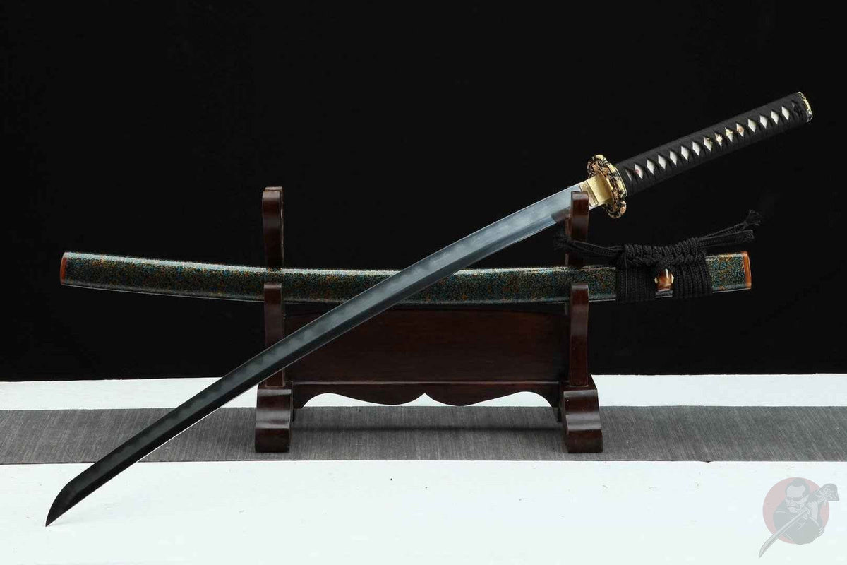 Sakana 魚 Katana, Damascus Steel, Iron-Brass Tsuba – view 2