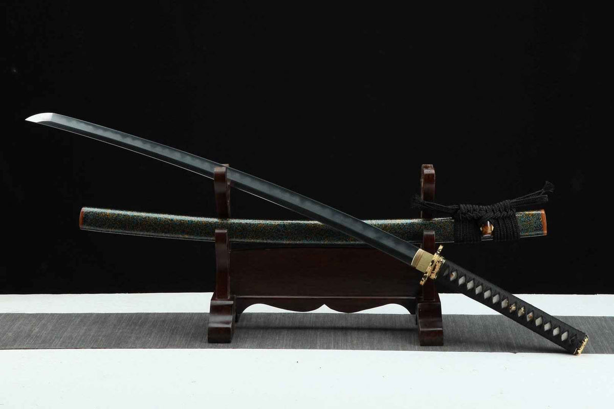 Sakana 魚 Katana, Damascus Steel, Iron-Brass Tsuba – view 4