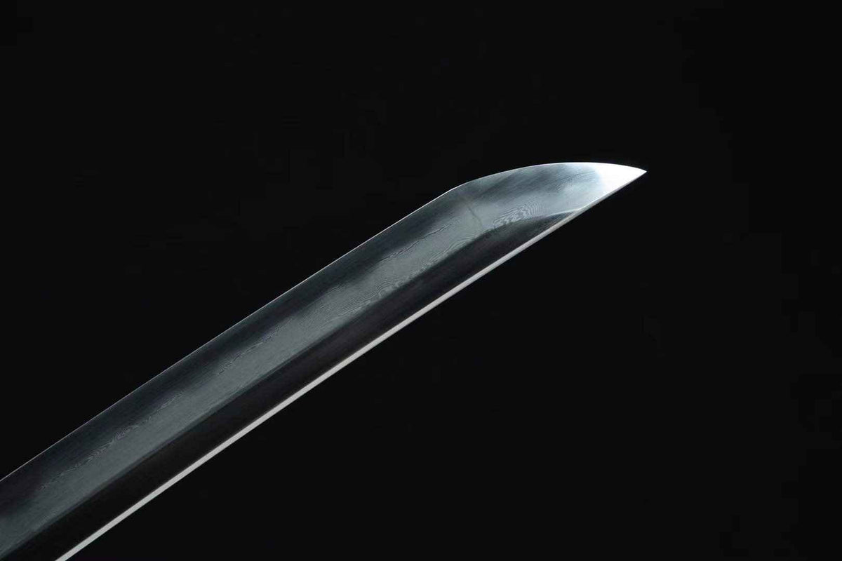 Sakana 魚 Katana, Damascus Steel, Iron-Brass Tsuba – view 7