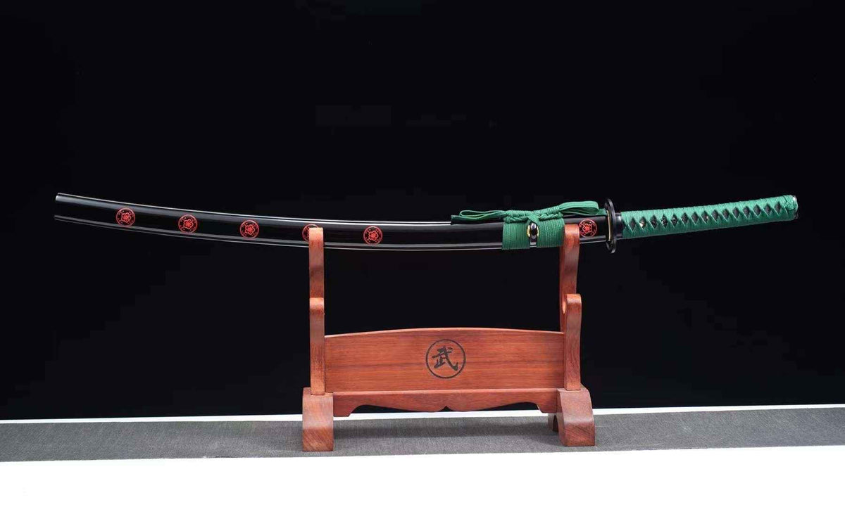 Nozomu 望む Katana — T10 Steel with Bo-hi, Floral Saya – view 9