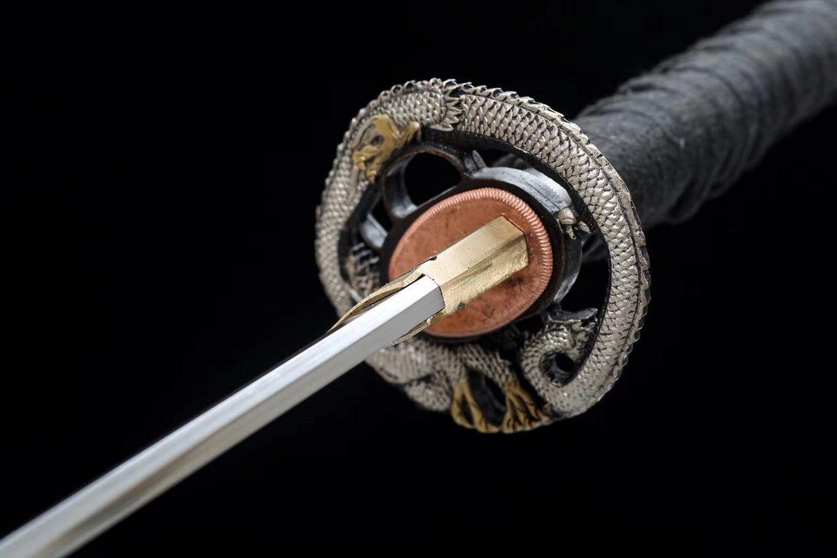 Ginga 銀河 Katana – San-Mai T10 and Damascus Steel – view 7