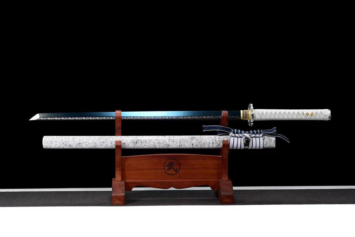 Ninjatō Fuyu 冬 – Blue High-Carbon Steel, White Saya – view 1