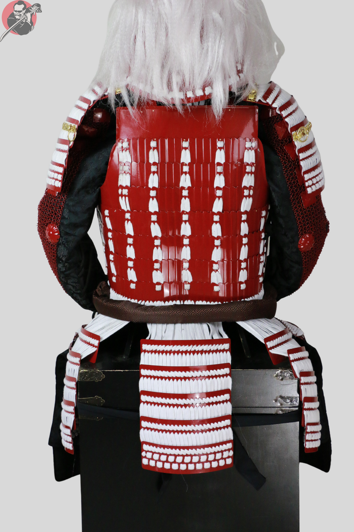 Aka Samurai Armour – Red Metal Kabuto, Menpo and Do – view 13