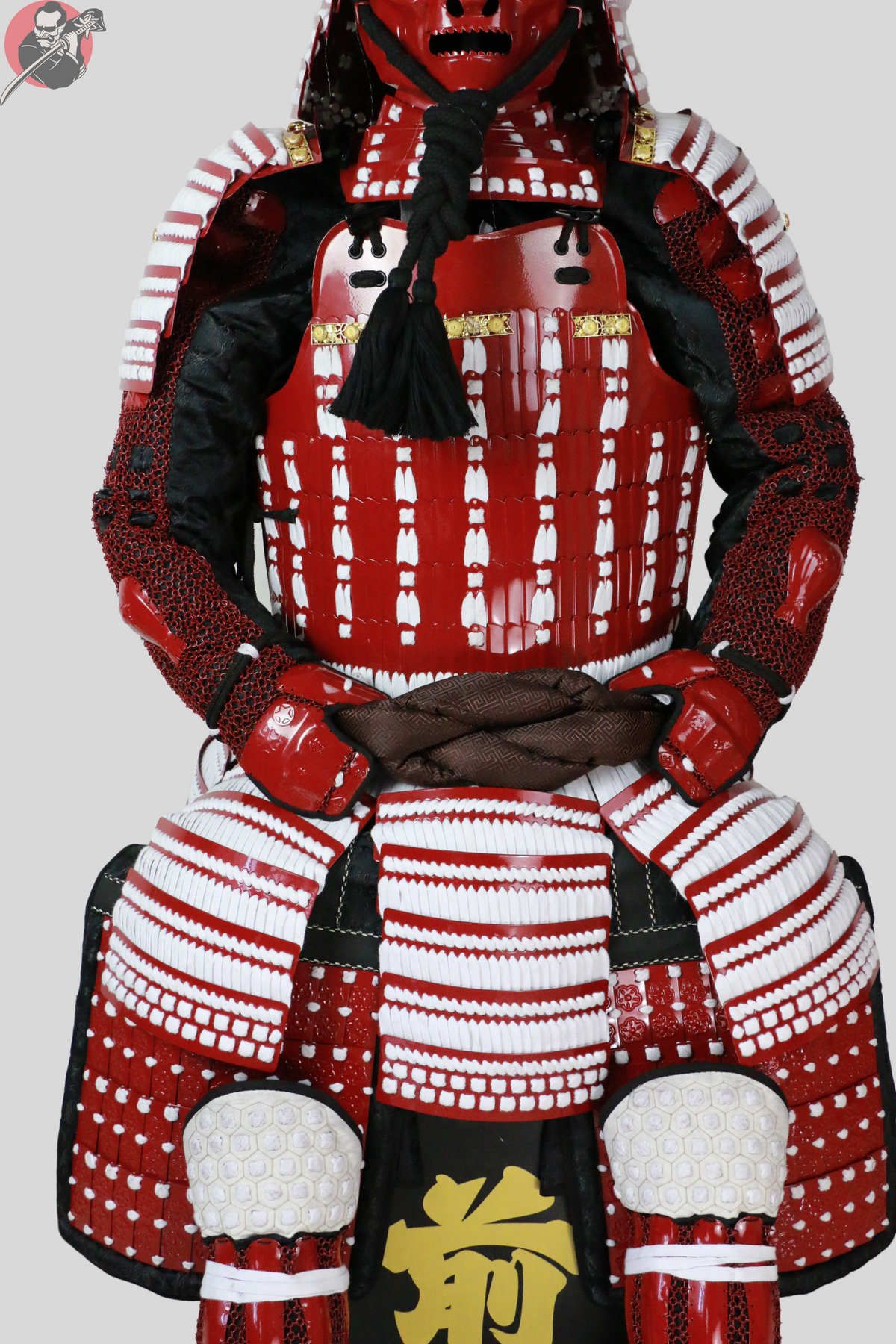 Aka Samurai Armour – Red Metal Kabuto, Menpo and Do – view 11