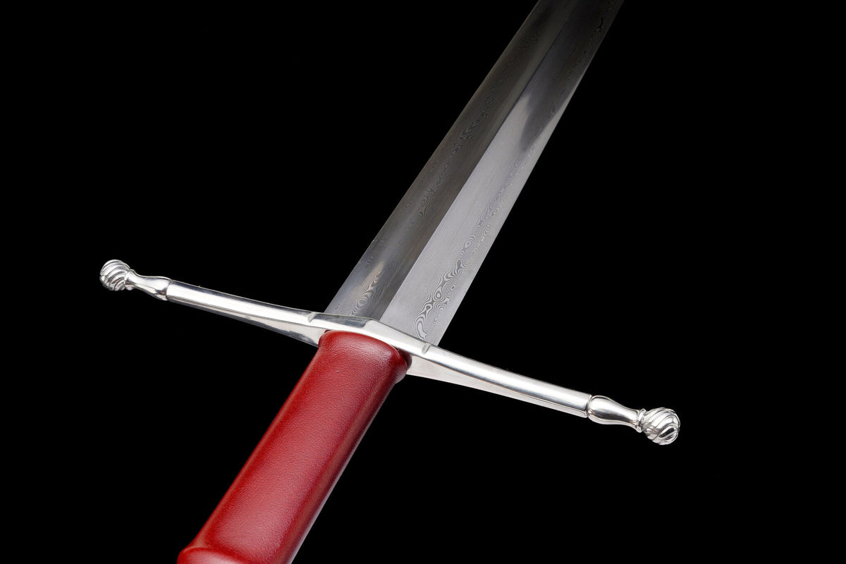 Crimson Lion Longsword — Damascus Steel, Crimson Scabbard – view 10