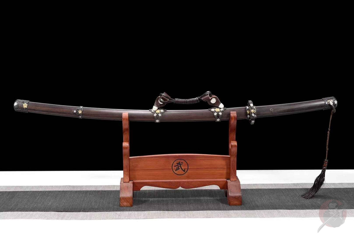 Katana Shujin 主人 – T10 Core with Damascus Hamon Steel – view 2