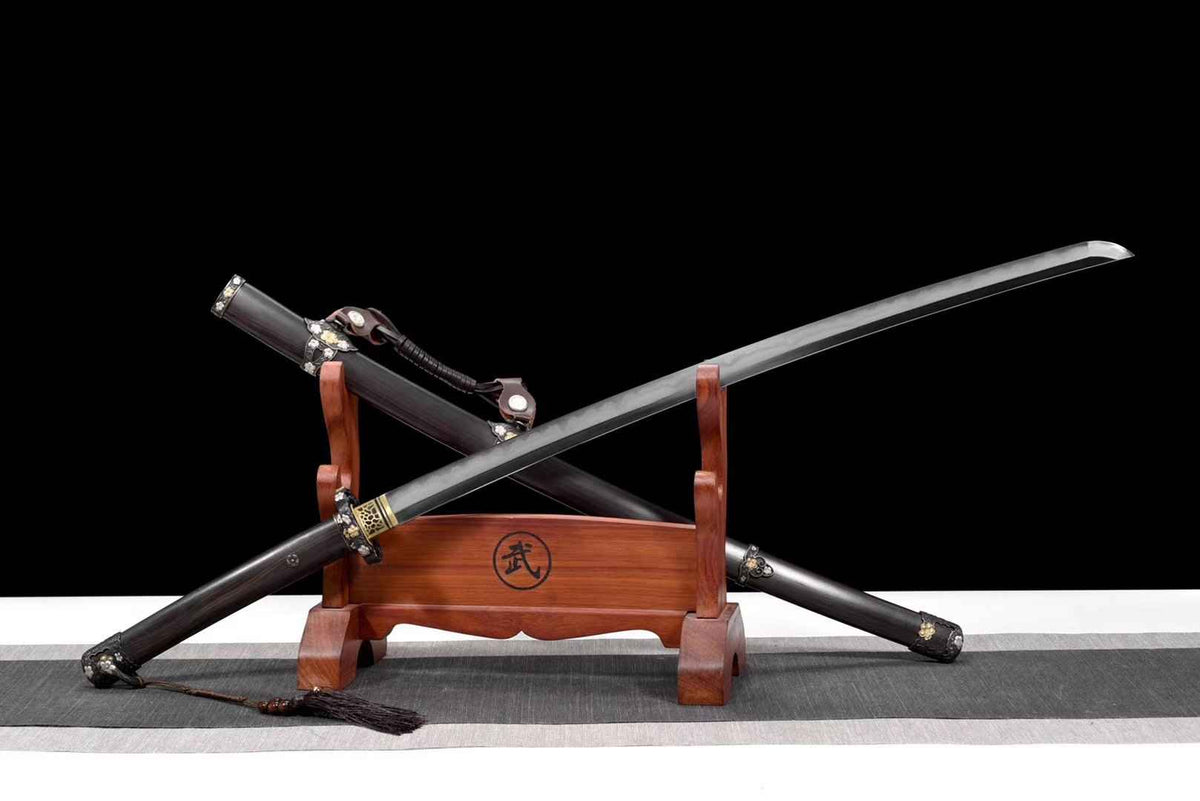 Katana Shujin 主人 – T10 Core with Damascus Hamon Steel – view 3