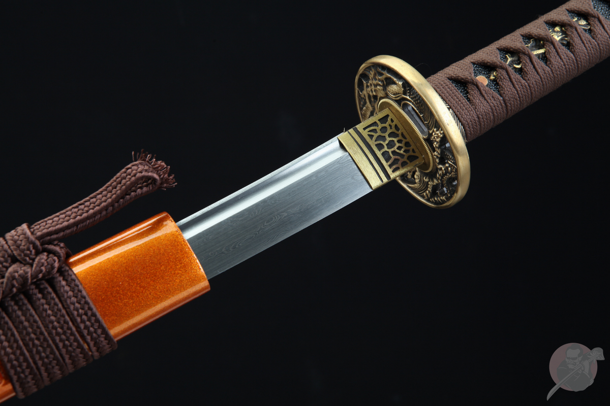 Katana Doragon ドラゴン – Damascus Steel, Dragon Tsuba – view 11