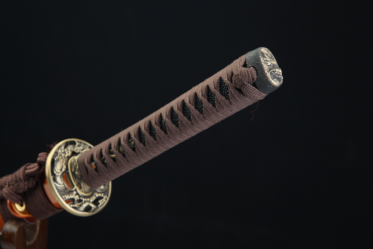 Katana Doragon ドラゴン – Damascus Steel, Dragon Tsuba – view 9