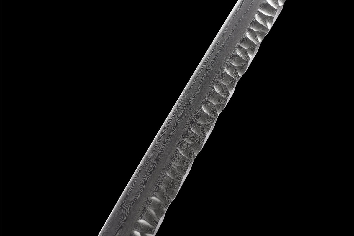 Hana Katana 花 – Dimpled Damascus Steel Blade, Floral Saya – view 8