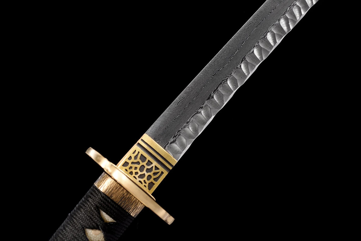 Hana Katana 花 – Dimpled Damascus Steel Blade, Floral Saya – view 9