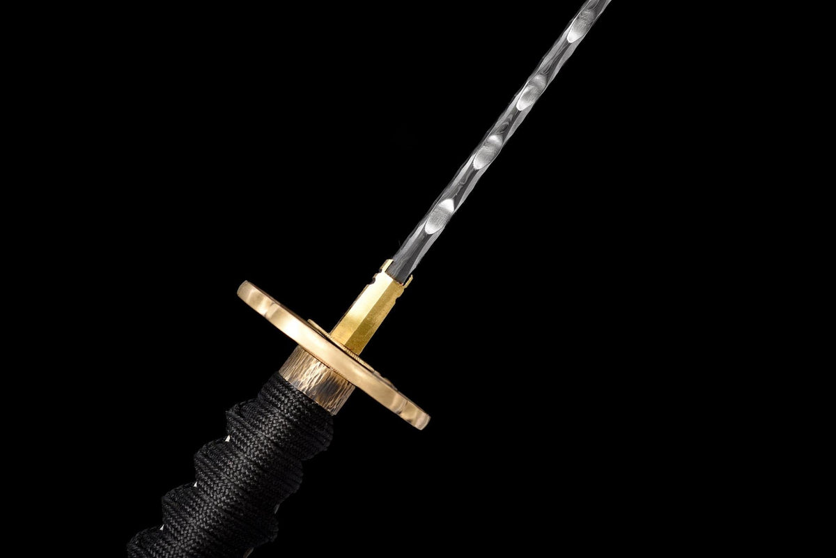 Hana Katana 花 – Dimpled Damascus Steel Blade, Floral Saya – view 10
