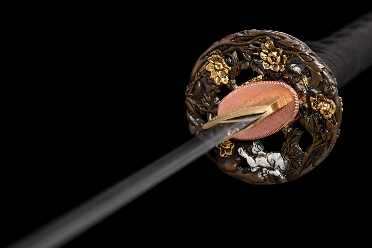 Katana Hanamai 花舞 – T10 and Damascus (Kobuse) Steel – view 7